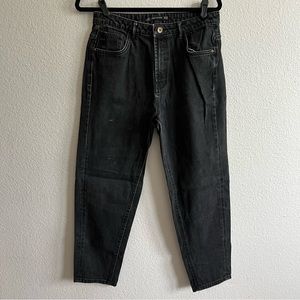 ZARA TRAFULAC DENIMWEAR BLACK HIGH WAISTED JEANS